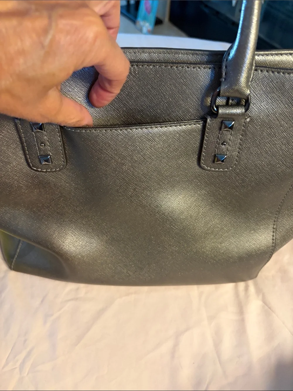 Michael Kors Metallic Bronze Studded Satchel